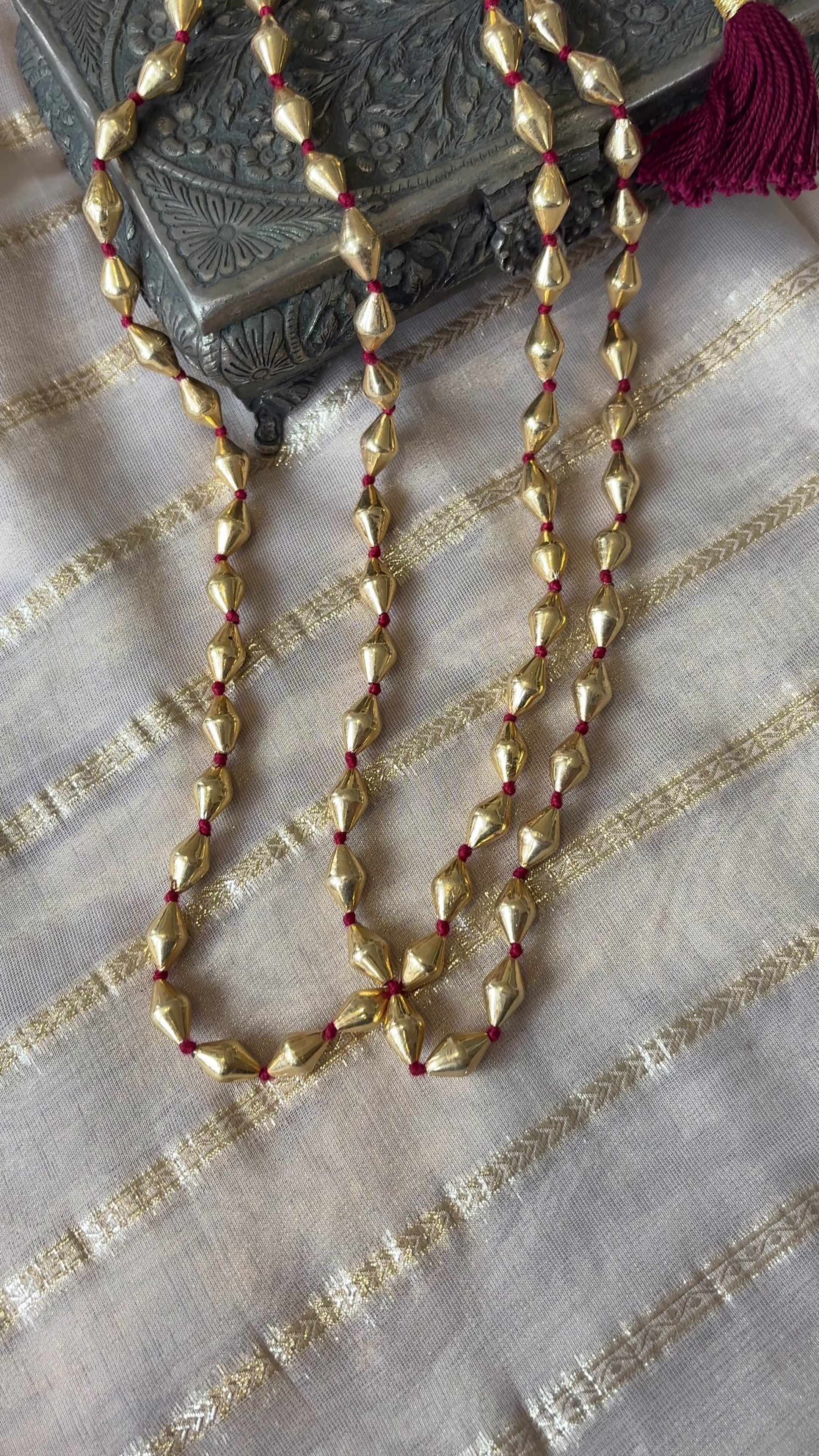 Silver Double Layer Dholki Necklace